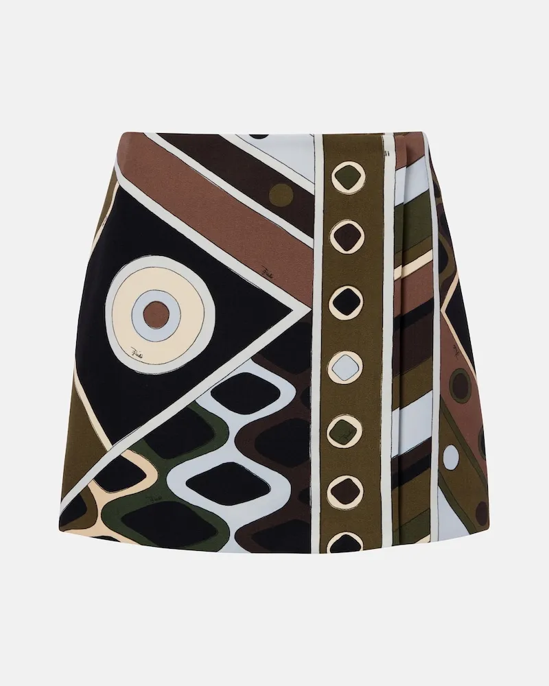 Emilio Pucci Wickelrock Vivara aus Schurwoll-Canvas Multicolor
