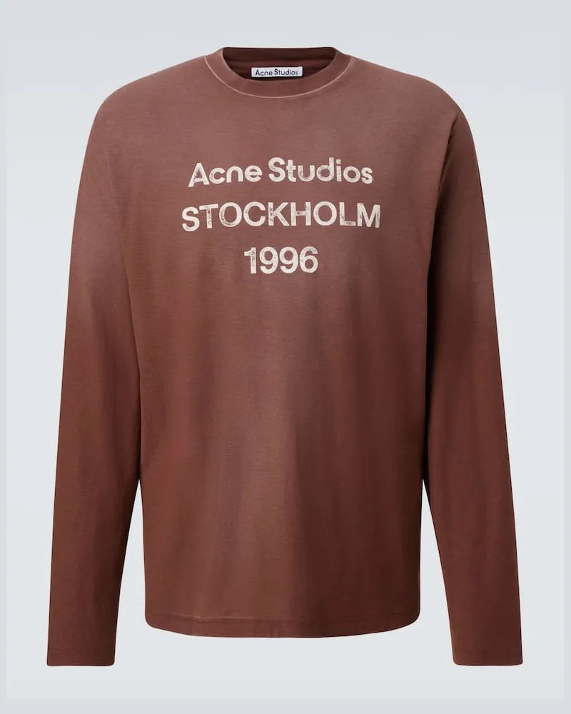 Acne Studios Longsleeve aus Baumwolle und Hanf Braun