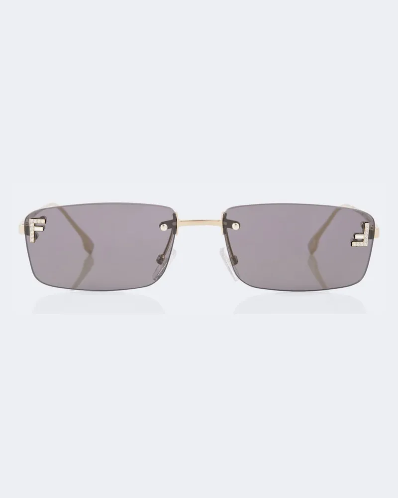 Fendi Eckige Sonnenbrille Fendi First Crystal Grau