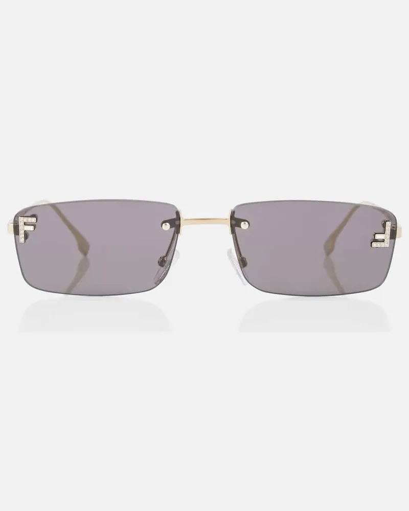 Fendi Eckige Sonnenbrille Fendi First Crystal Grau