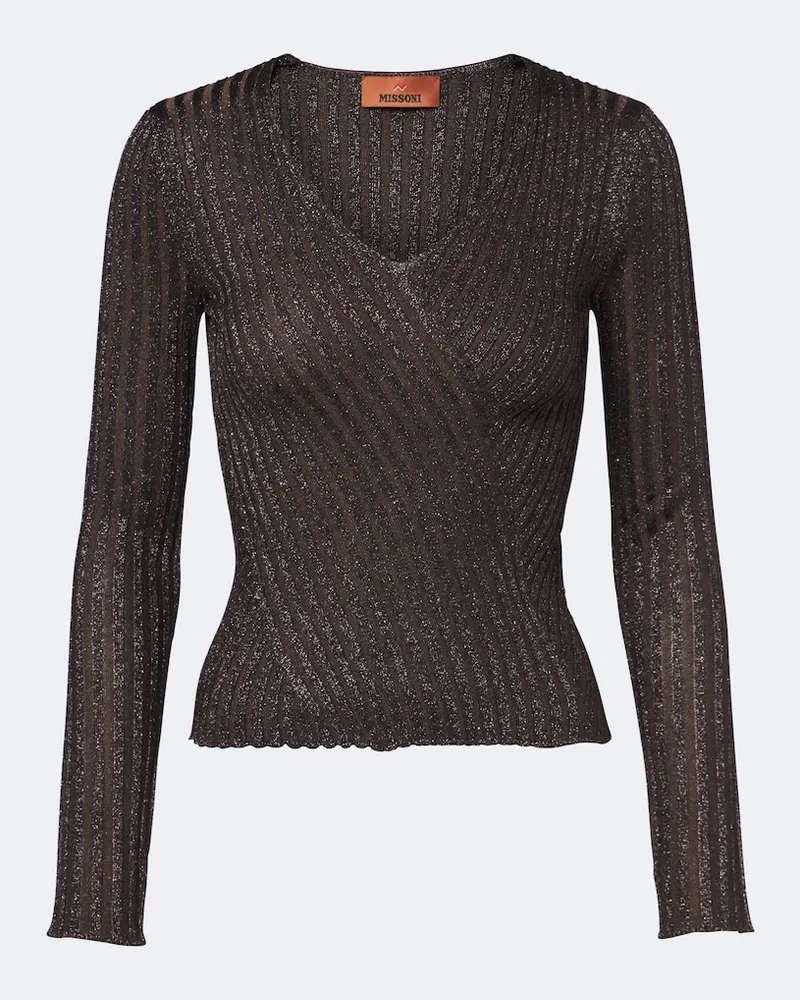 Missoni Top aus Lamé Braun