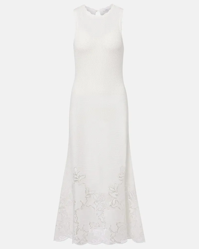 Erdem Midikleid aus Baumwolle Weiß