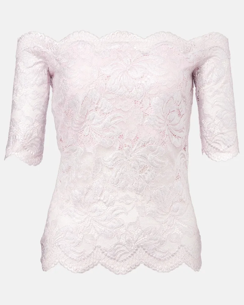 Paco Rabanne Top aus Spitze Rosa