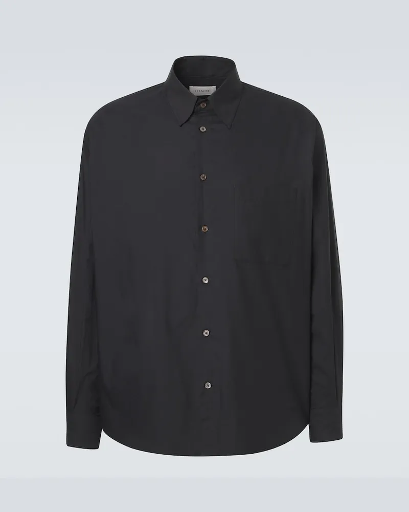 Christophe Lemaire Hemd aus Baumwolle und Seide Schwarz