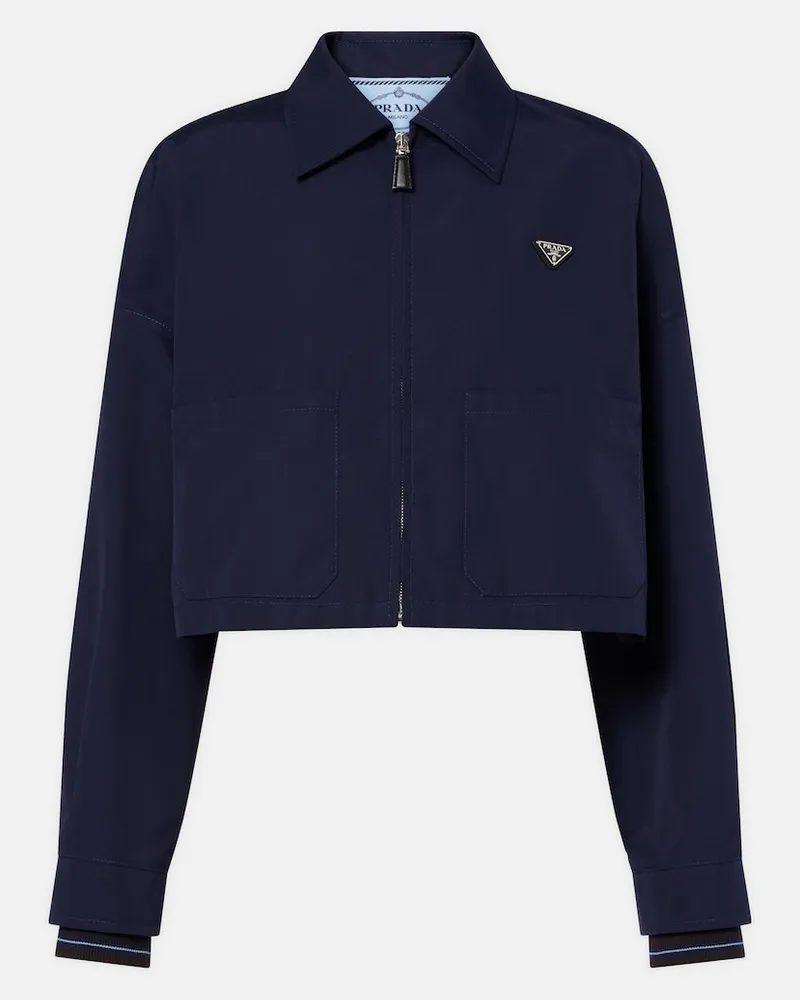 Prada Blouson aus Popeline Blau