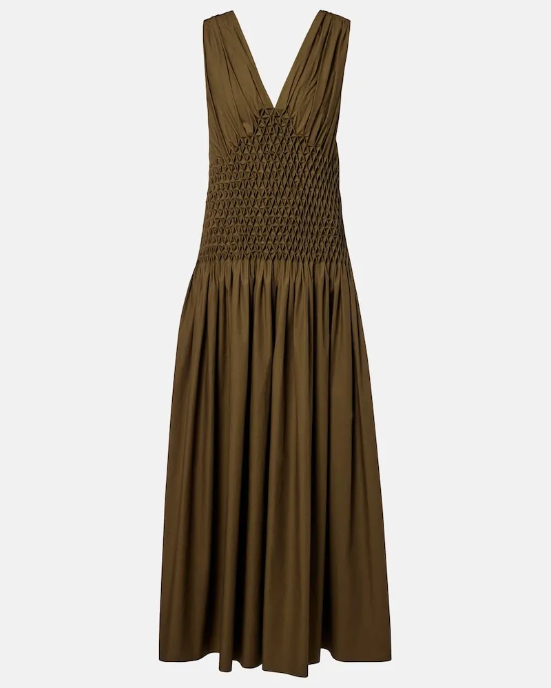 KHAITE Maxikleid Nola aus Baumwollpopeline Grün