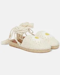 Alanui Espadrilles Daisy aus Haekelstrick Weiss