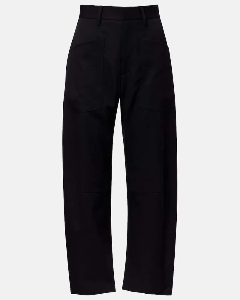 Nili Lotan Barrel-Hose Shon aus Schurwolle Schwarz