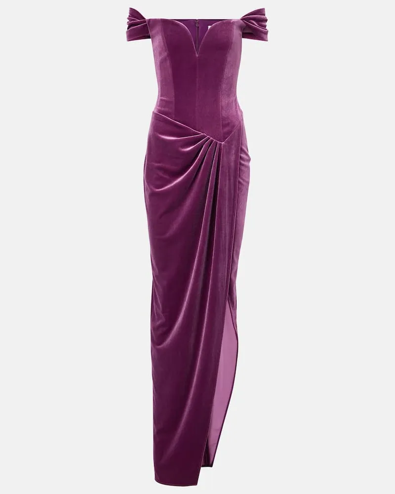 Alex Perry Robe aus Samt Lila