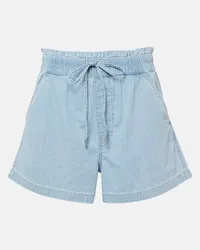 Veronica Beard Shorts Tijana aus Baumwoll-Chambray Blau