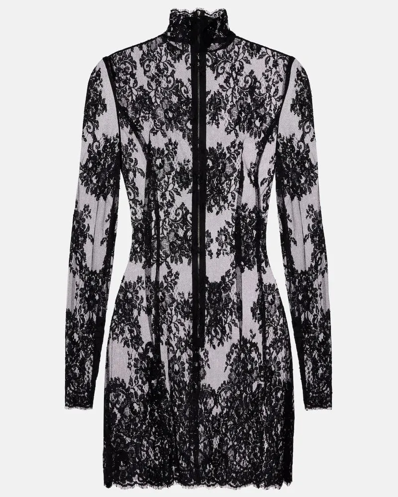 Dolce & Gabbana Minikleid Cord aus Spitze Schwarz