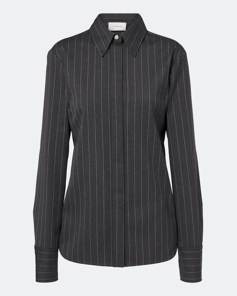 SPORTMAX Hemd aus einem Wollgemisch Grau