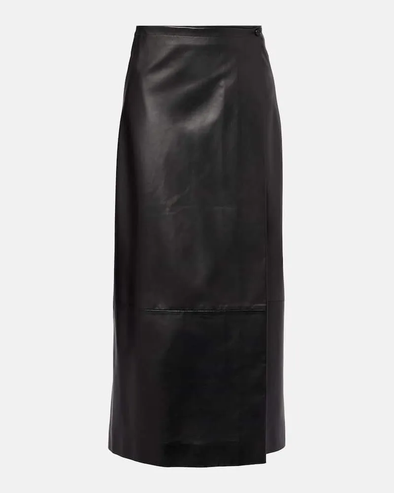 KHAITE Wickelrock Quinn aus Leder Schwarz