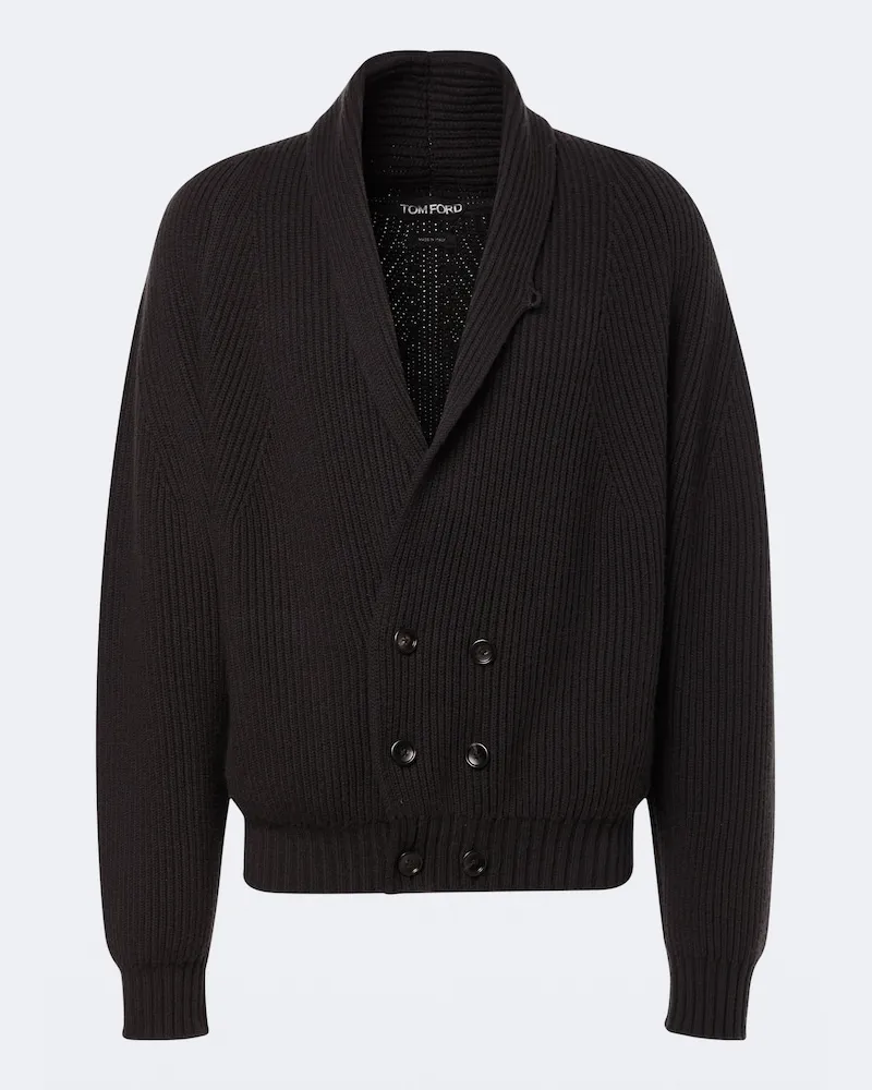 Tom Ford Cardigan aus Kaschmir und Wolle Grau