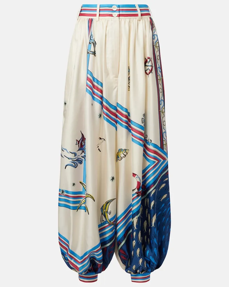 ALEMAIS Alémais Hose Apollo aus Seidensatin Weiß