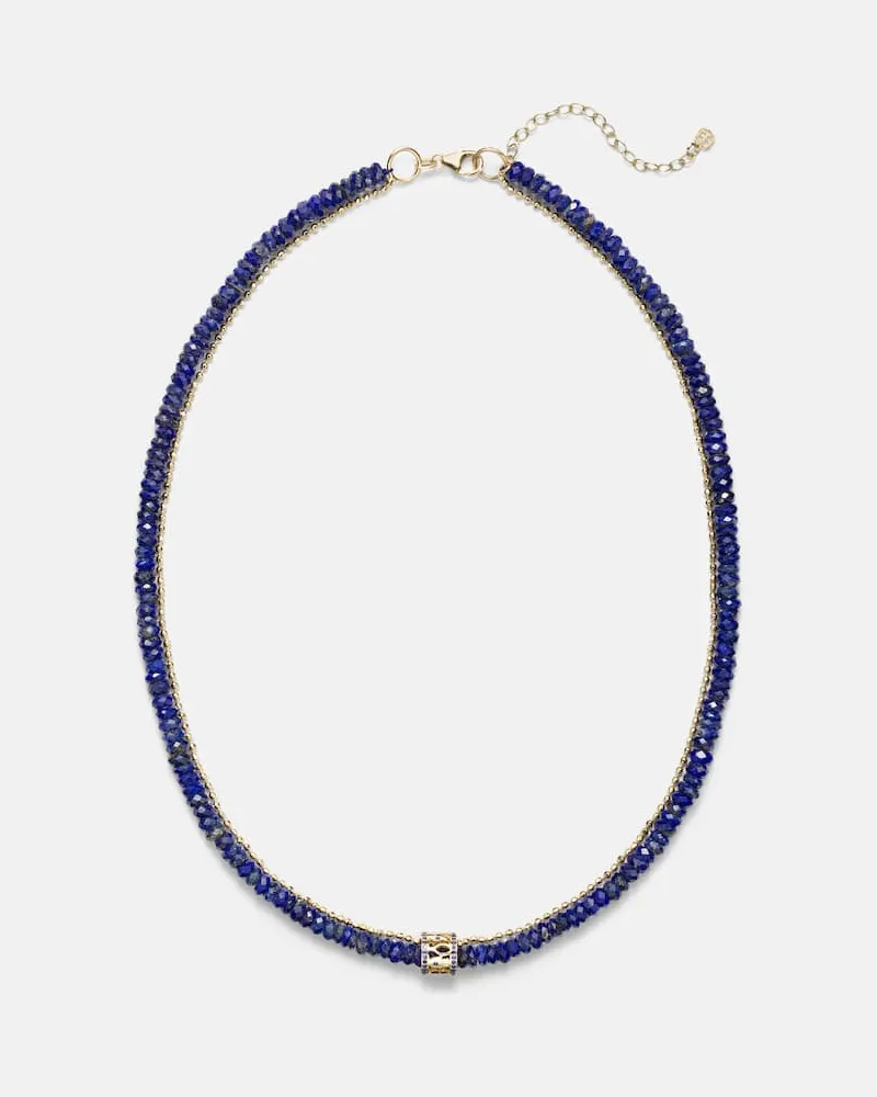 Sydney Evan Halskette aus Lapislazuli mit 14kt Gelbgold, Diamanten und Saphiren Gold