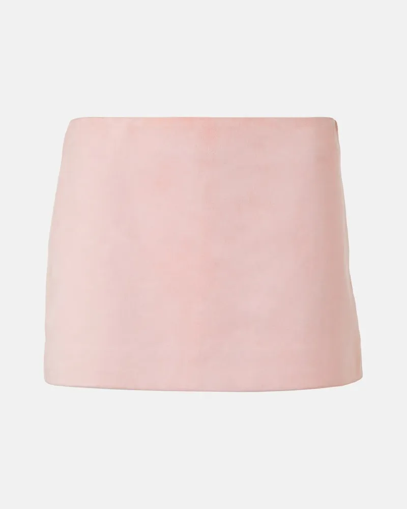 KHAITE Minirock Jett aus Veloursleder Pink
