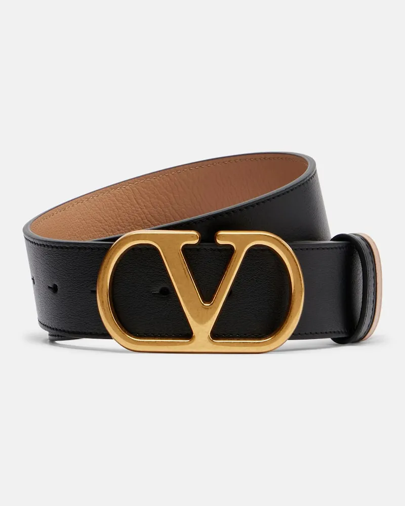 Valentino Garavani Wendbarer Gürtel VLogo Signature aus Leder Schwarz