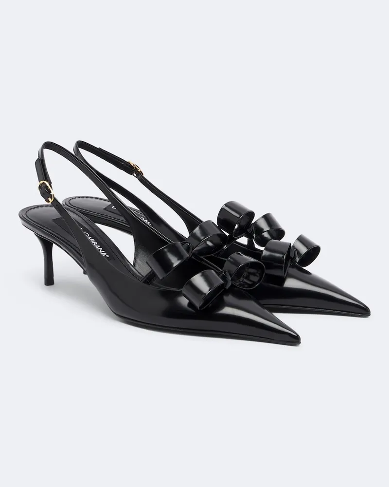 Dolce & Gabbana Slingback-Pumps aus Leder Schwarz