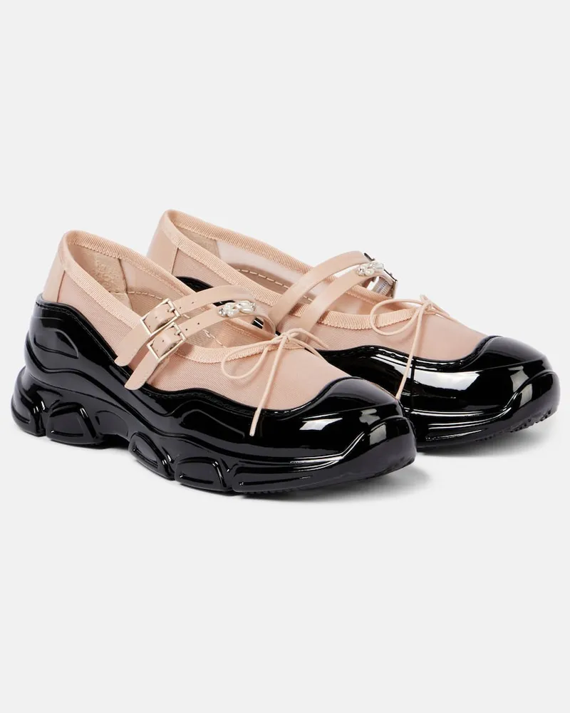Simone Rocha Mary-Jane-Ballerinas Tracker mit Leder Pink