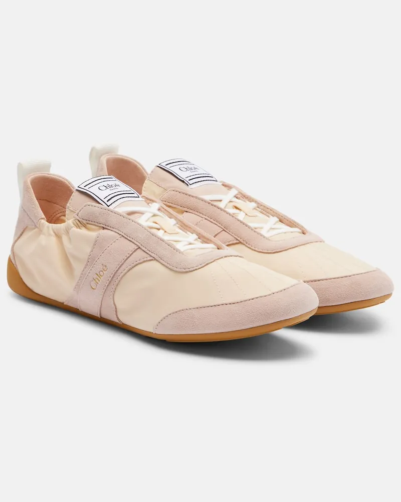 Chloé Chloé Sneakers Chloé Kick mit Veloursleder Rosa