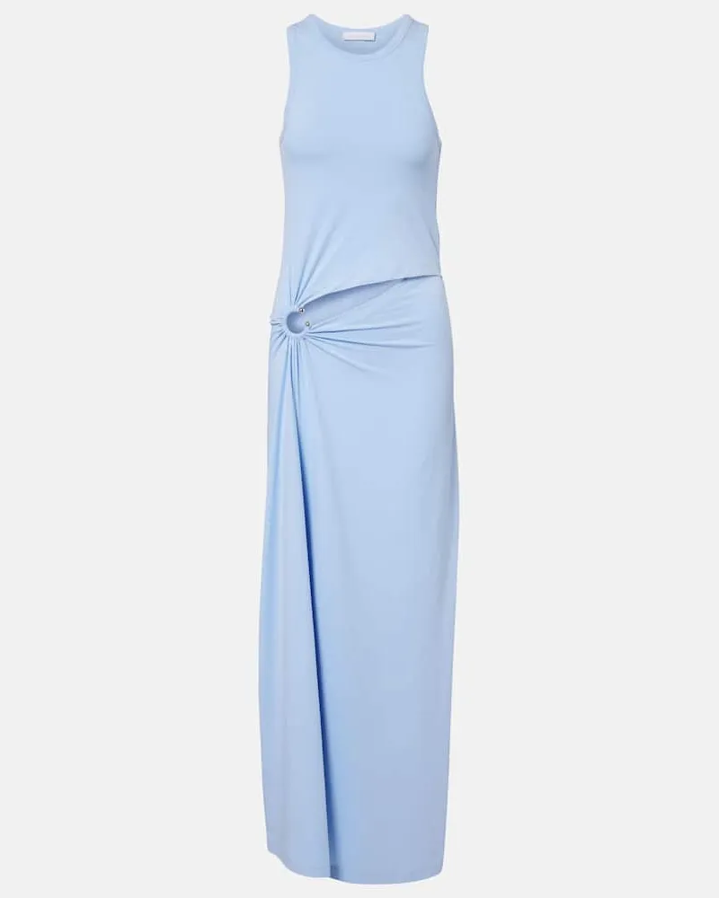 Paco Rabanne Maxikleid aus Jersey Blau