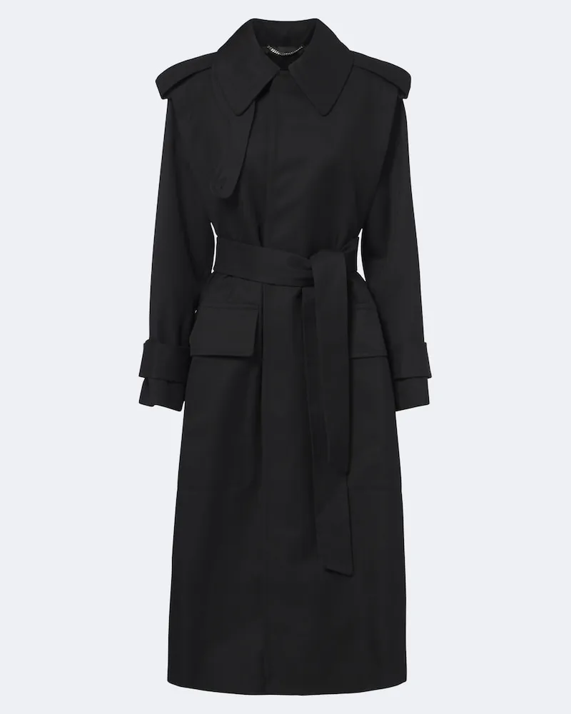 Victoria Beckham Trenchcoat Philippa aus Schurwoll-Twill Schwarz
