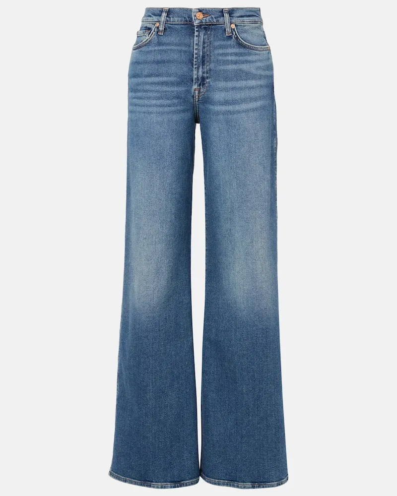 7 for all mankind High-Rise Wide-Leg Jeans Lotta Blau