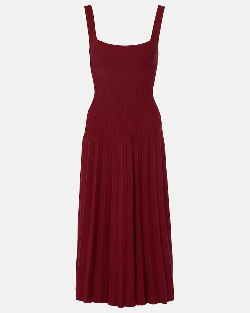 STAUD Midikleid Beaton aus Strick Rot