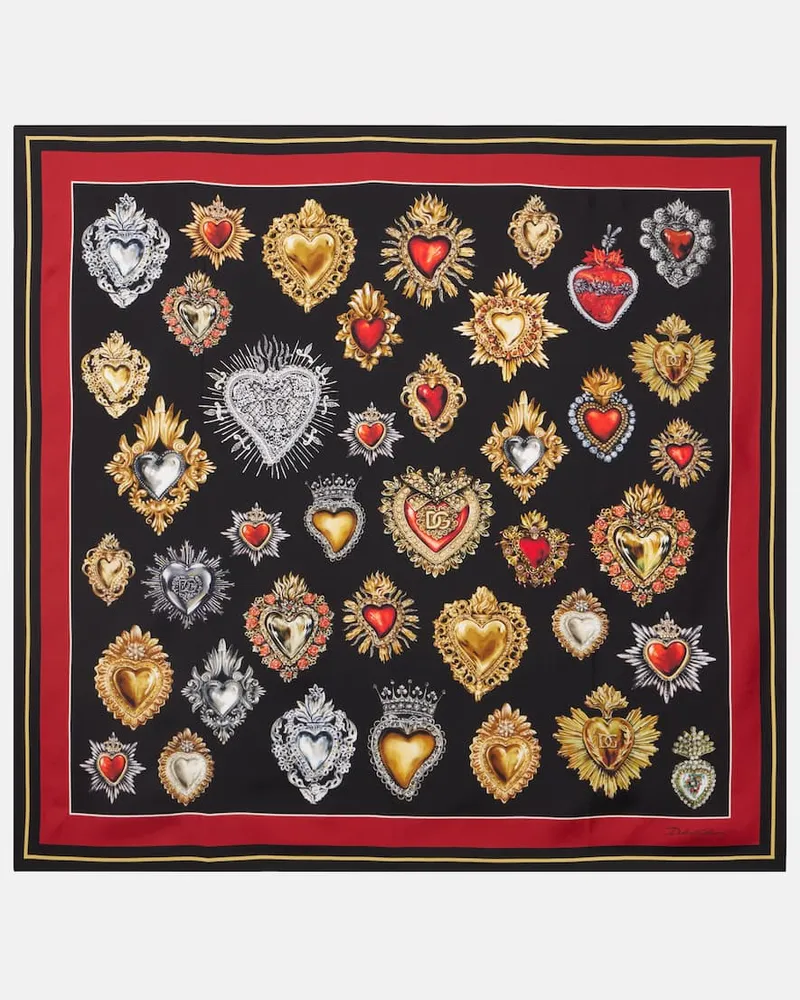 Dolce & Gabbana Bedrucktes Tuch aus Seiden-Twill Multicolor