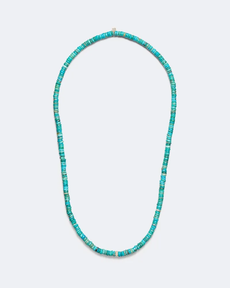 Sydney Evan Halskette aus Türkisen mit 14kt Gelbgold und Diamanten Blau