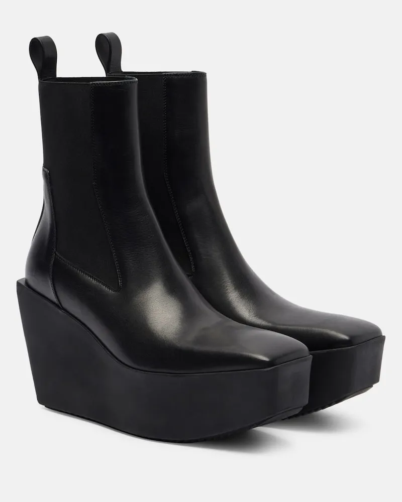 Rick Owens Ankle Boots Beatle aus Leder Schwarz