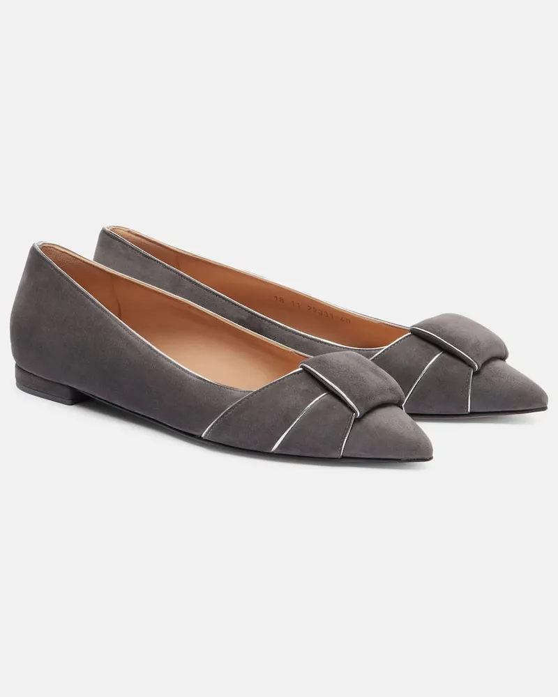 Gianvito Rossi Ballerinas aus Veloursleder Grau