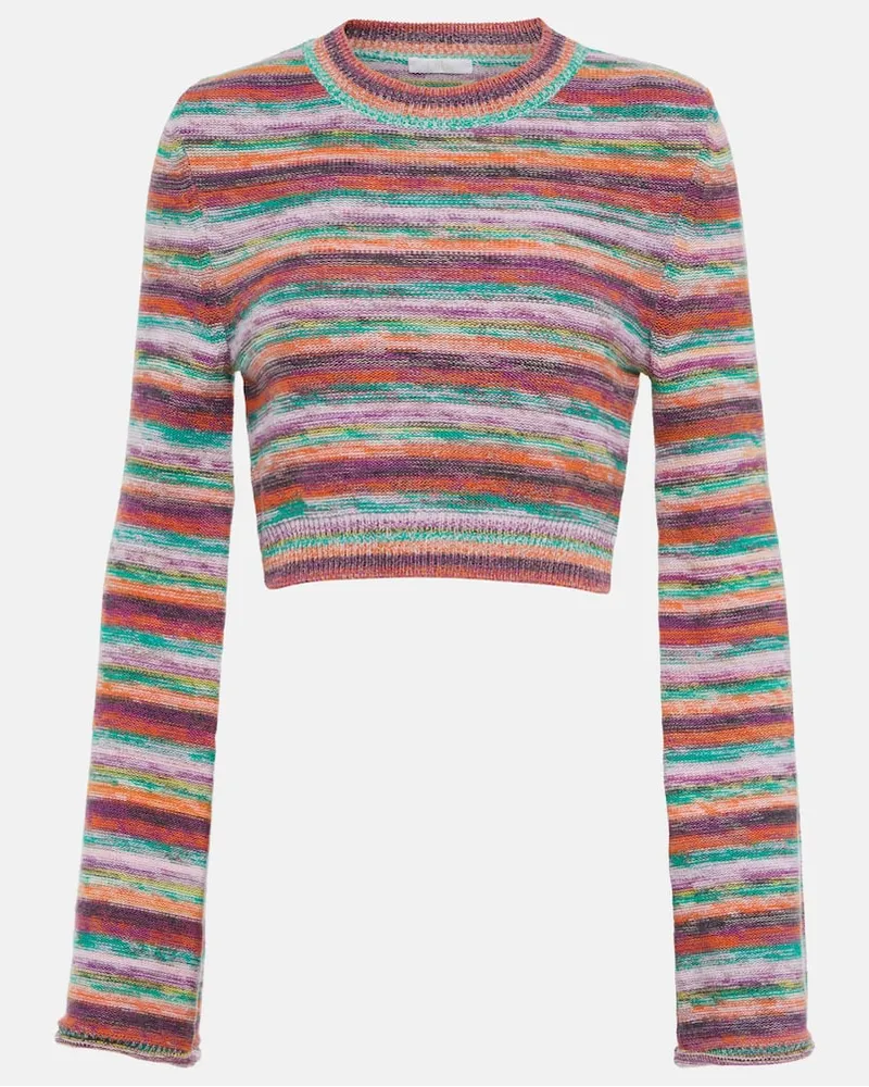 Chloé Chloé Cropped-Pullover aus Wolle und Kaschmir Multicolor