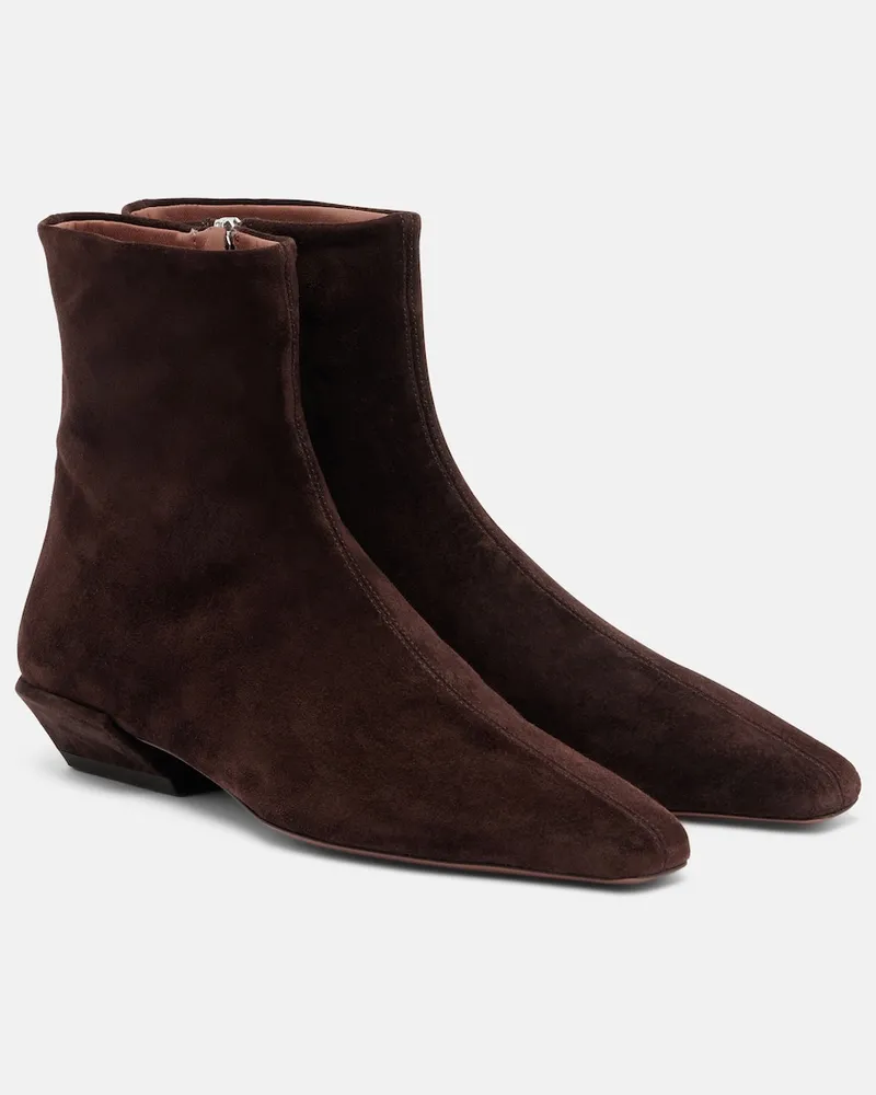 Paris Texas Ankle Boots Bettina aus Veloursleder Braun