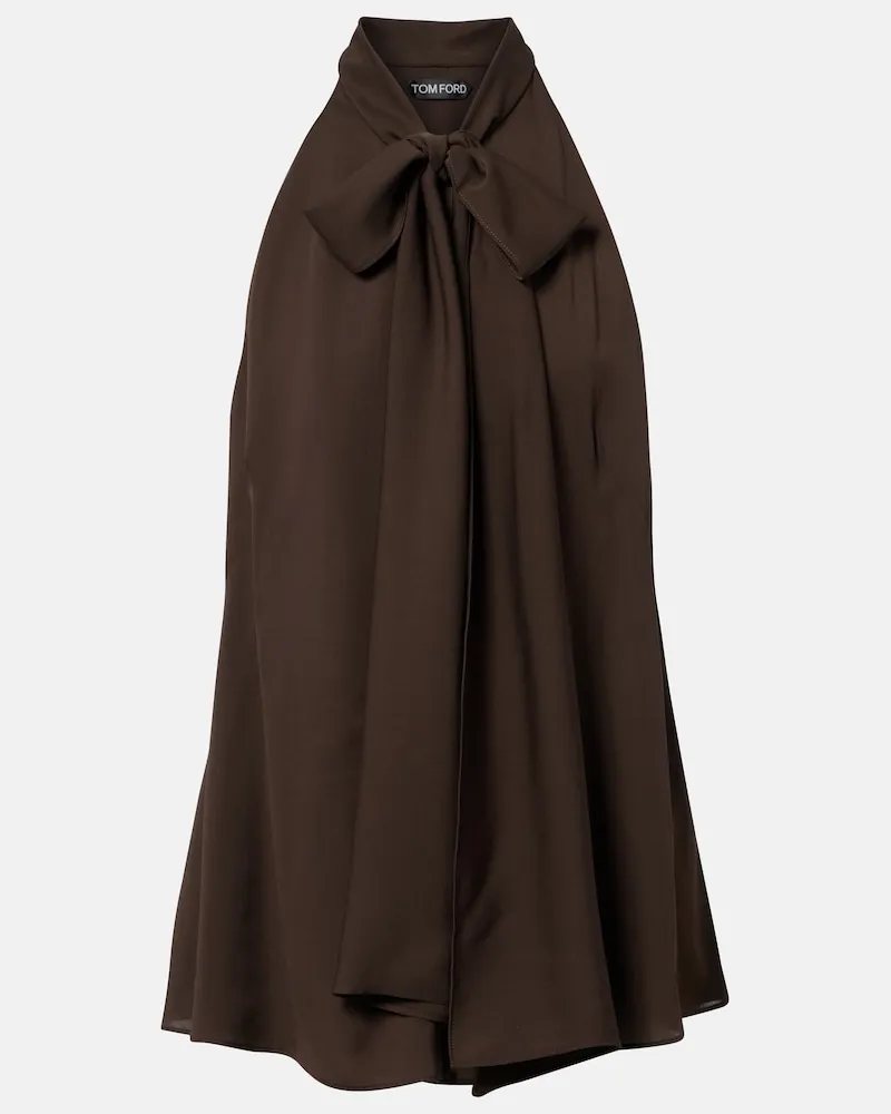 Tom Ford Top aus Seiden-Georgette Braun