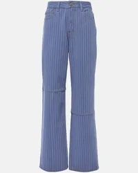 Ganni High-Rise Straight Jeans Izey Blau