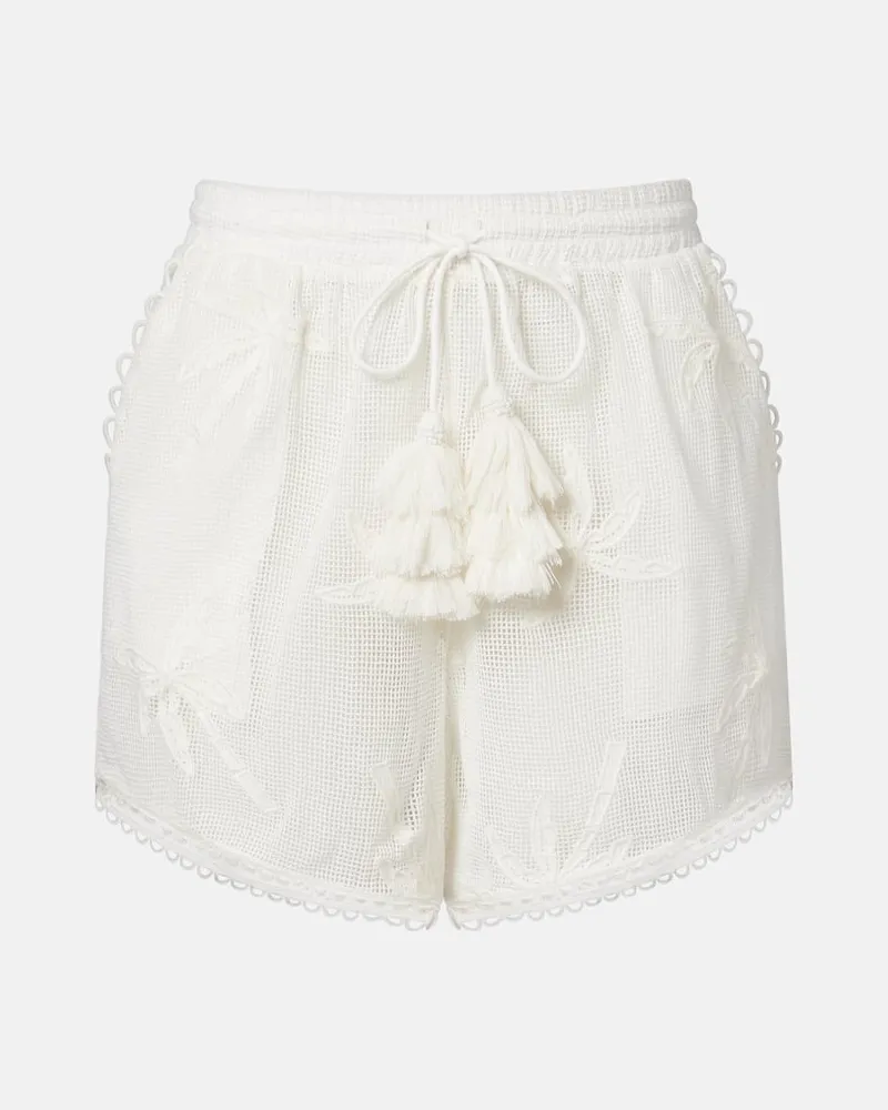 FARM Rio Besrickte Shorts aus Baumwolle Weiß