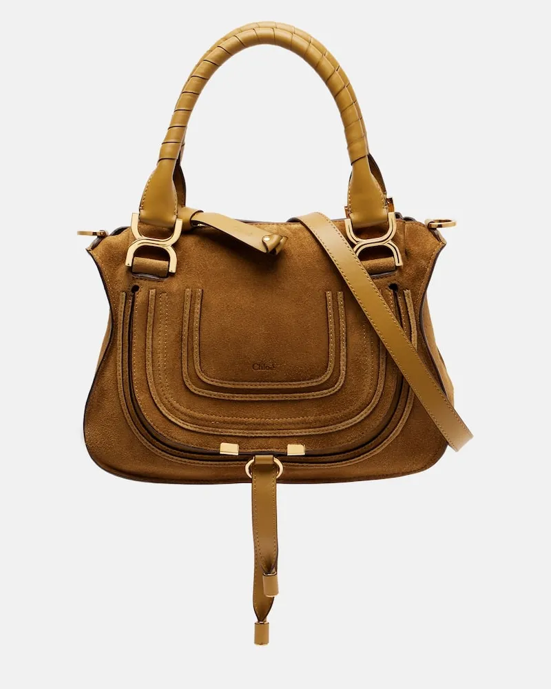 Chloé Chloé Tote Bag Marcie Small aus Veloursleder Braun