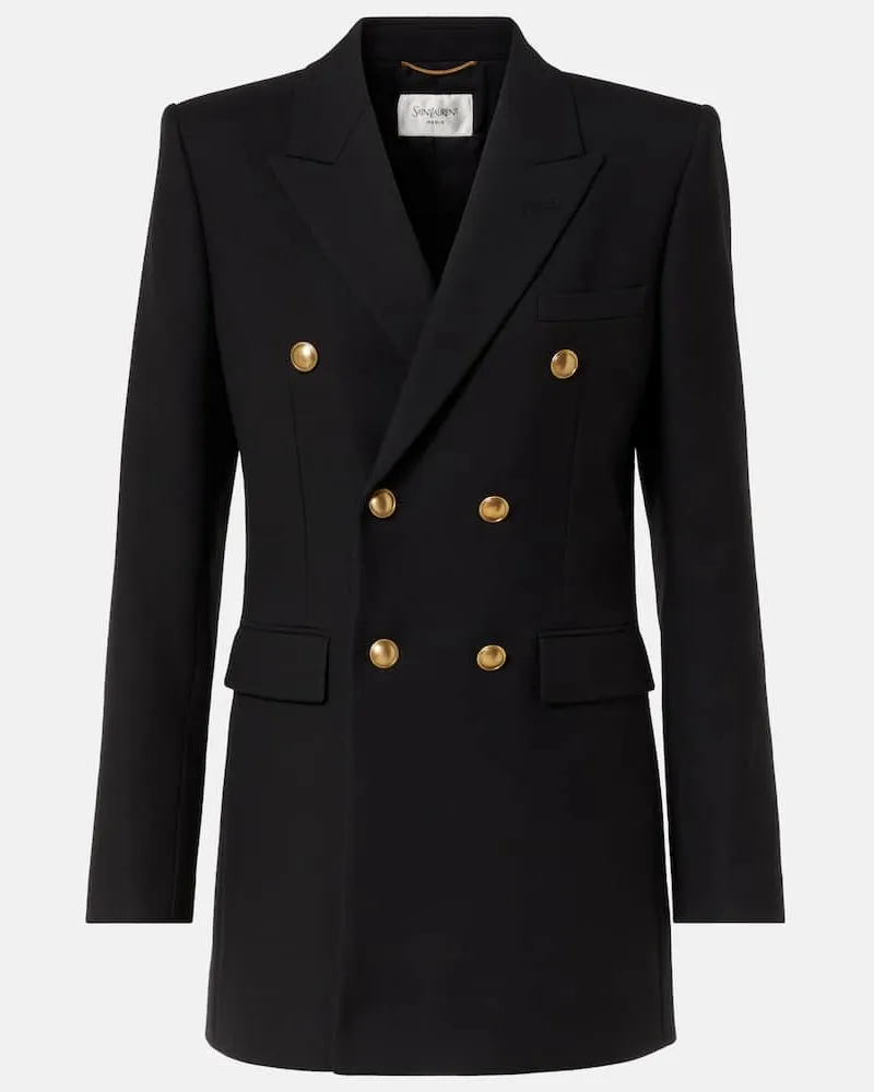 Saint Laurent Blazer aus Woll-Gabardine Schwarz