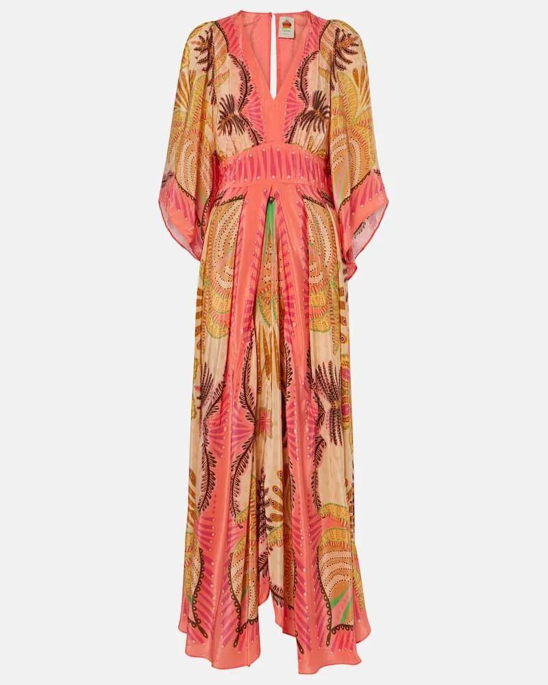 FARM Rio Bedrucktes Maxikleid Sand Palms Scarf Multicolor