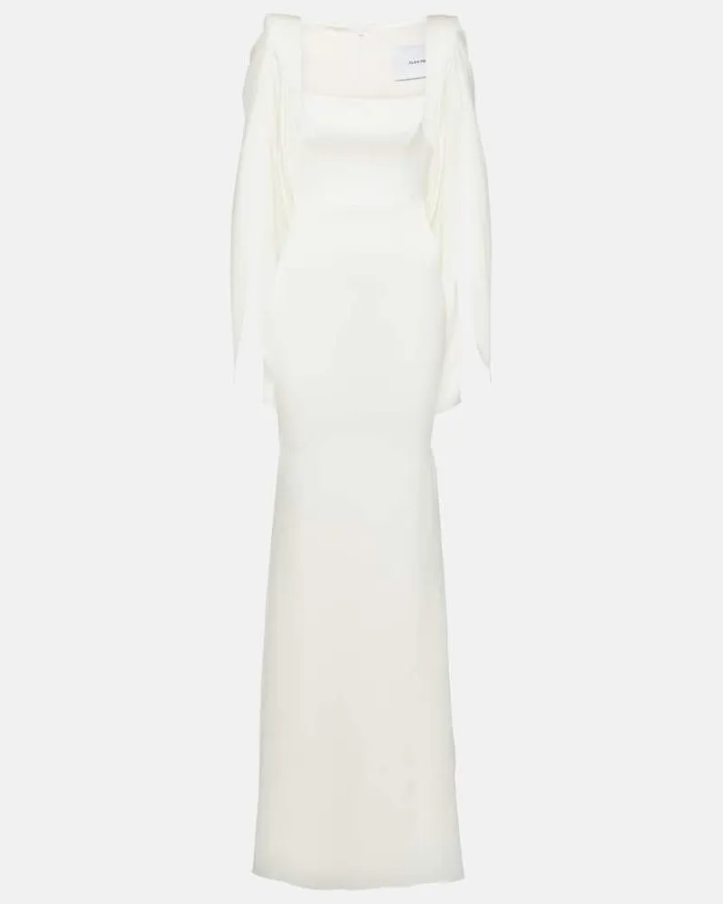 Alex Perry Bridal Robe Portrait aus Satin Weiß