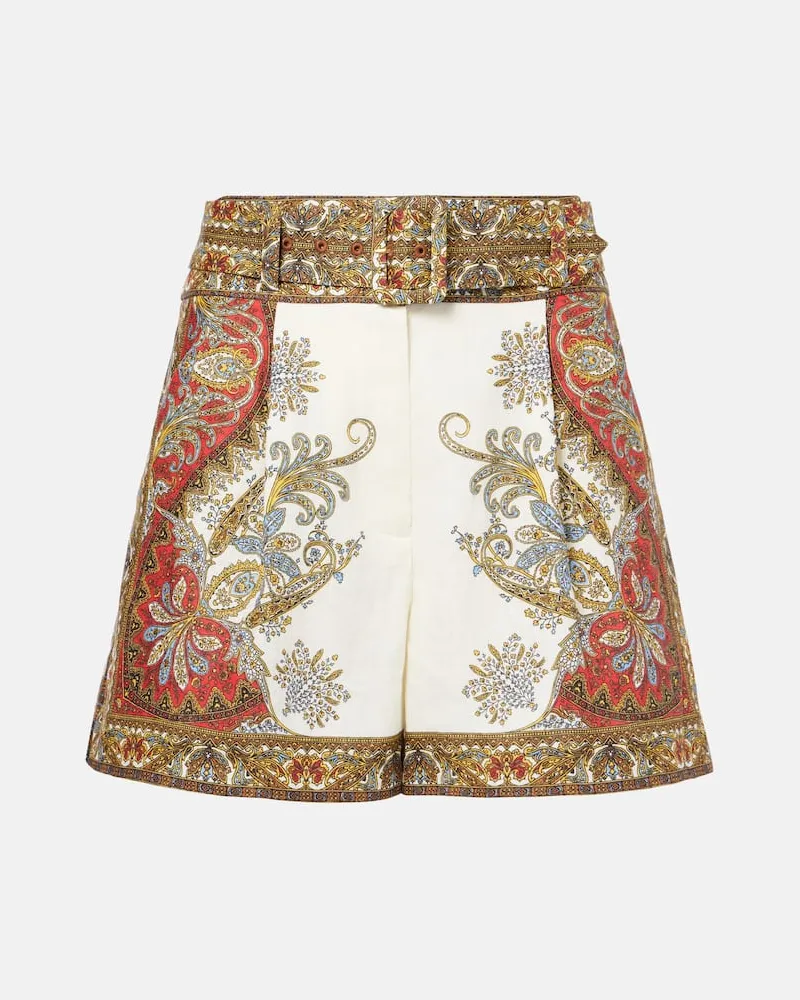 Veronica Beard Shorts Hobbes aus Leinen Multicolor