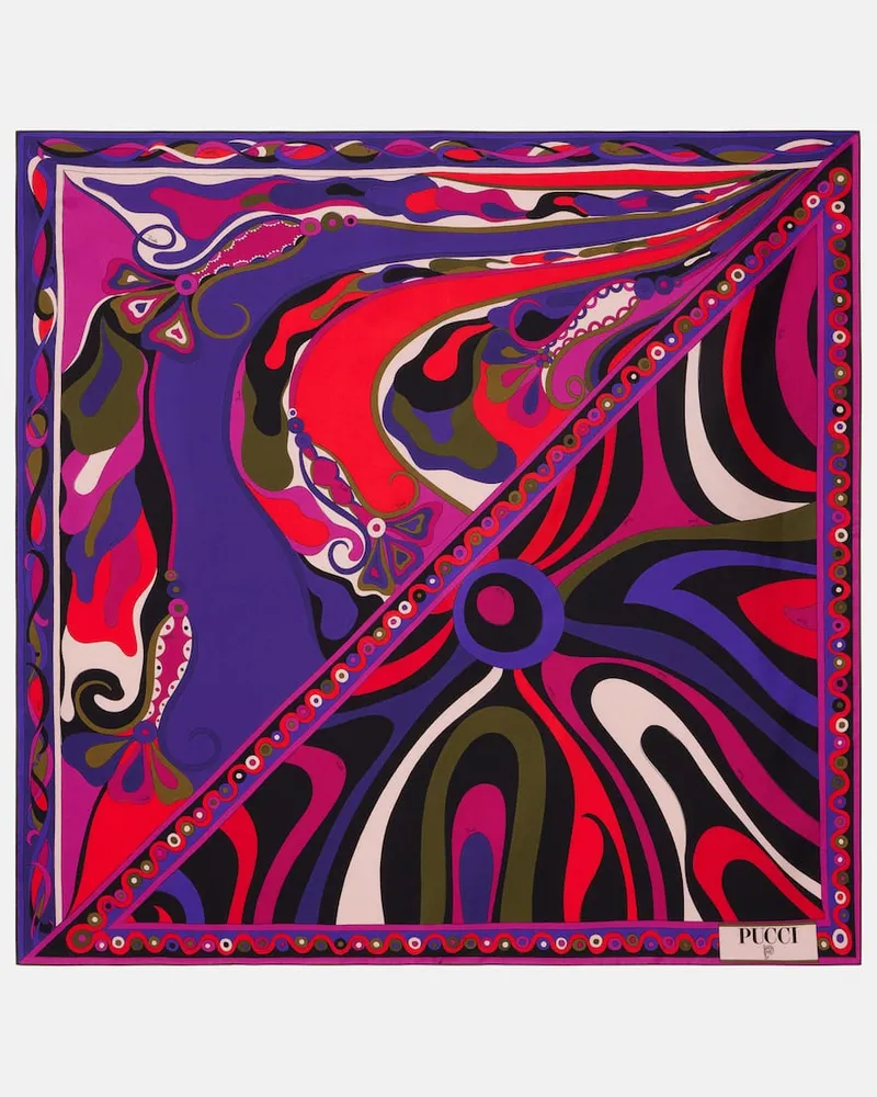 Emilio Pucci Tuch Marmo and Orchidee aus Seiden-Twill Multicolor