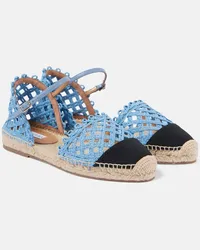 Aquazzura Espadrilles Sunburst aus Raffiabast Blau