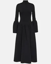 Chloé Chloe Midikleid aus einem Wollgemisch Schwarz