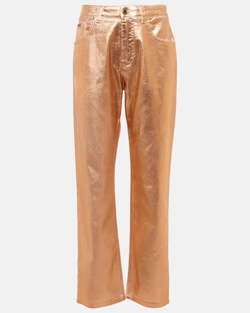 Tom Ford Beschichtete Mid-Rise Boyfriend Jeans Pink