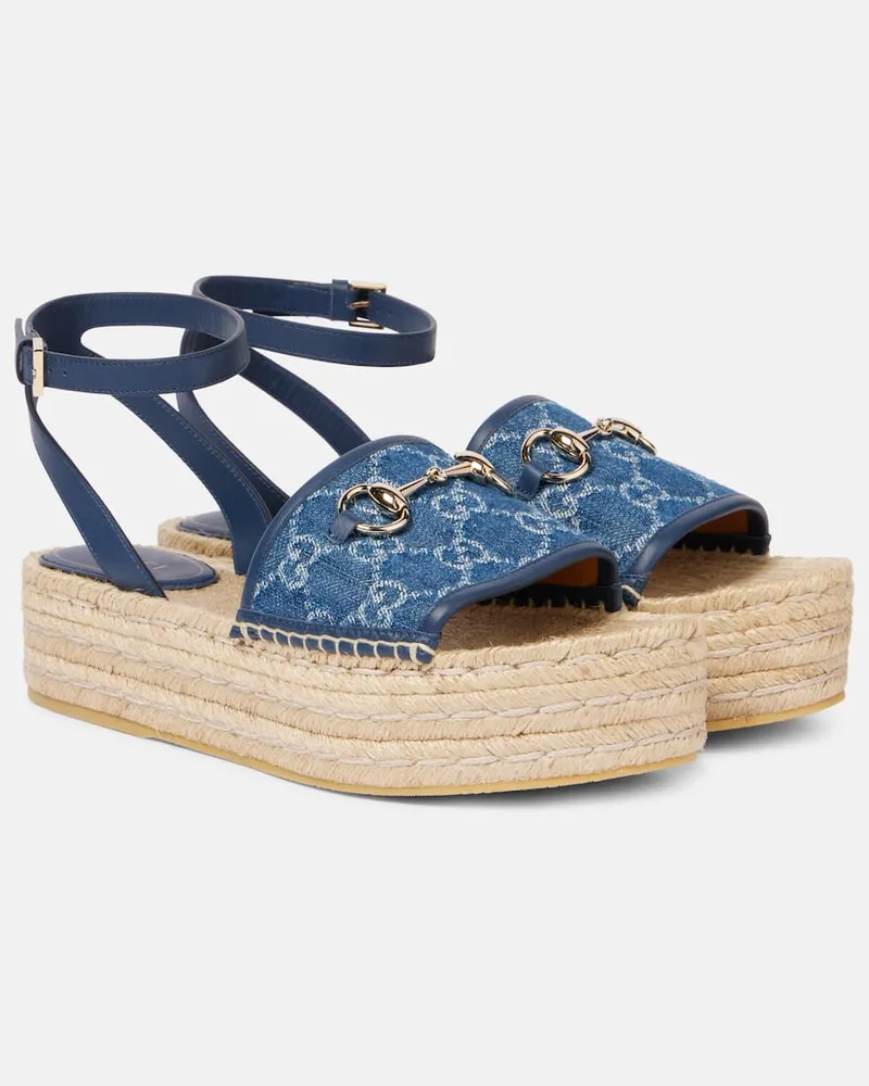 Gucci Espadrille-Sandalen Paloma aus Denim Blau