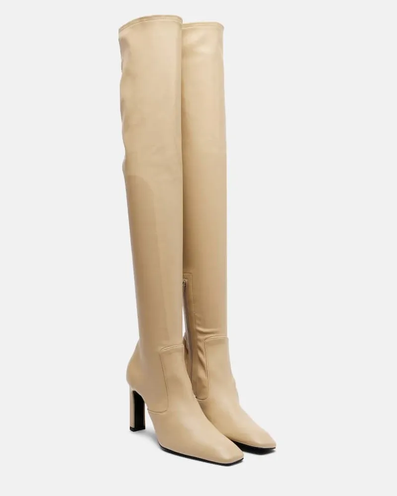 Totême Overknee-Stiefel aus Leder Beige