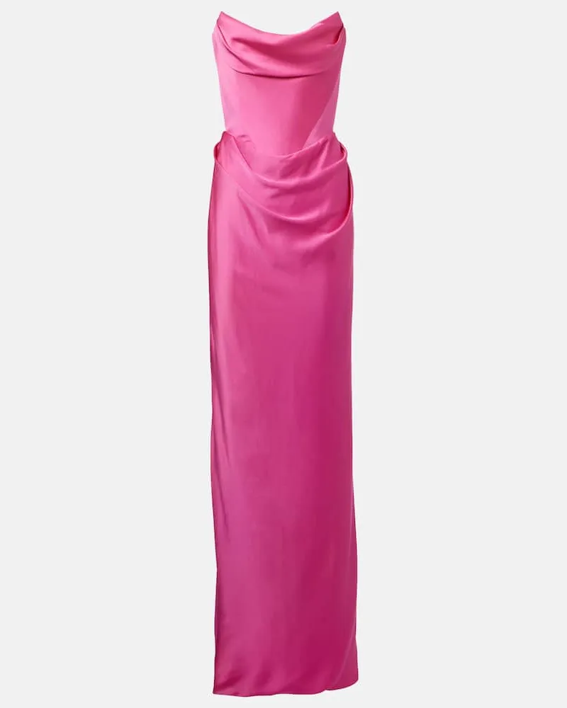 Vivienne Westwood Robe Galaxyno aus Satin Rosa